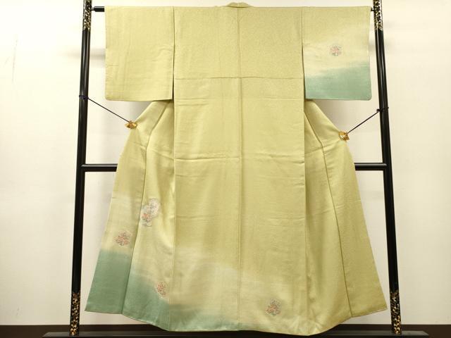 平和屋着物▼中国三大刺繍　スワトウ刺繍　汕頭刺繍　総刺繍　訪問着　亀甲花文　暈し染　正絹　逸品　DABJ7052fe