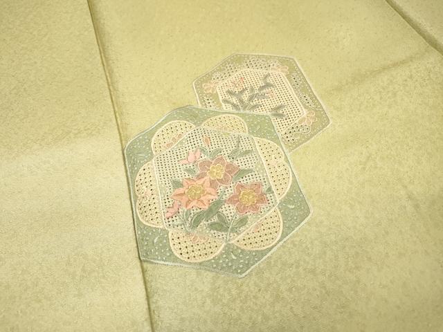 平和屋着物▼中国三大刺繍　スワトウ刺繍　汕頭刺繍　総刺繍　訪問着　亀甲花文　暈し染　正絹　逸品　DABJ7052fe