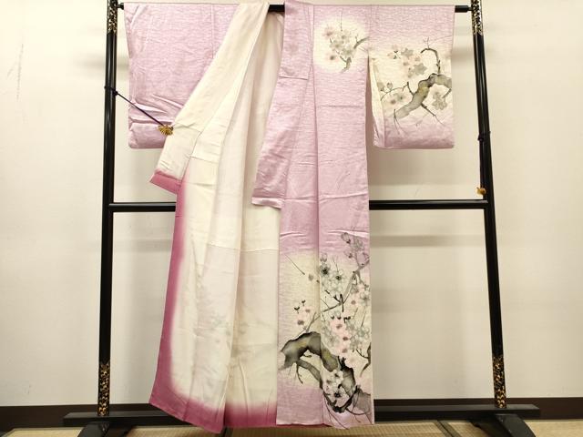 平和屋着物▼訪問着　手描き　枝花　暈し染　金彩　正絹　逸品　DABJ7053fe