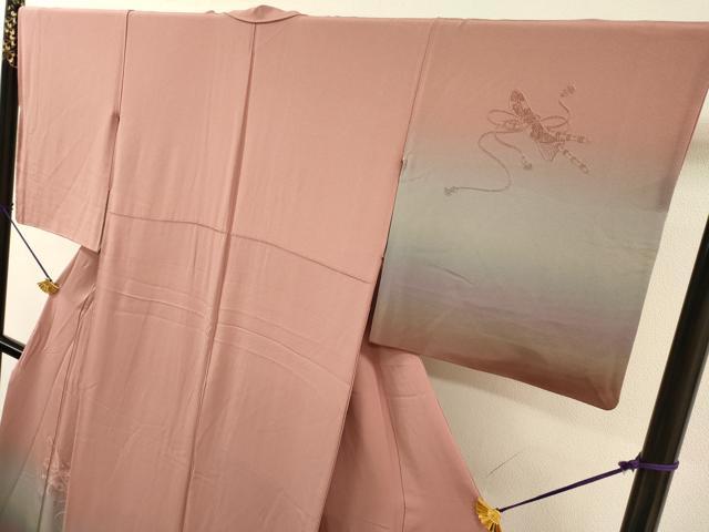 平和屋着物▼中国三大刺繍　スワトウ刺繍　汕頭刺繍　総刺繍　訪問着　檜扇楽器花文　暈し染　正絹　逸品　DABJ7054fe