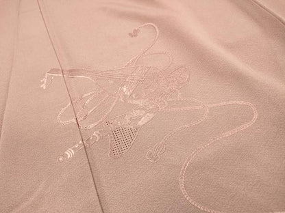 平和屋着物▼中国三大刺繍　スワトウ刺繍　汕頭刺繍　総刺繍　訪問着　檜扇楽器花文　暈し染　正絹　逸品　DABJ7054fe