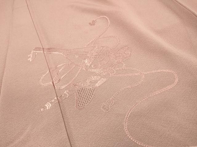 平和屋着物▼中国三大刺繍　スワトウ刺繍　汕頭刺繍　総刺繍　訪問着　檜扇楽器花文　暈し染　正絹　逸品　DABJ7054fe