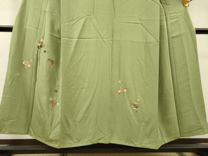 平和屋着物▼訪問着　総刺繍　源氏香花文　金糸　正絹　逸品　DABJ7064fe
