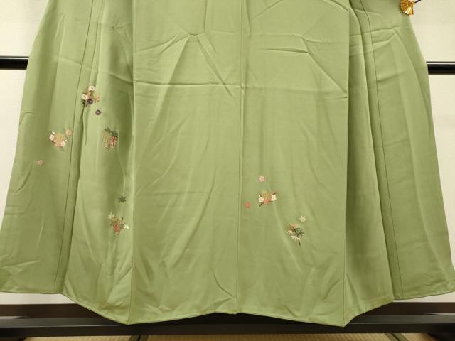 平和屋着物▼訪問着　総刺繍　源氏香花文　金糸　正絹　逸品　DABJ7064fe