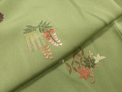 平和屋着物▼訪問着　総刺繍　源氏香花文　金糸　正絹　逸品　DABJ7064fe