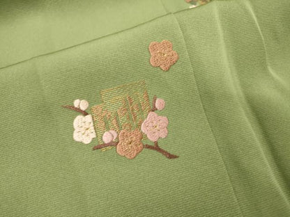 平和屋着物▼訪問着　総刺繍　源氏香花文　金糸　正絹　逸品　DABJ7064fe