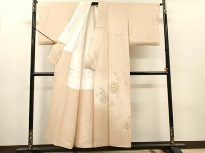 平和屋着物▼中国三大刺繍　スワトウ刺繍　汕頭刺繍　相良刺繍　蘇州刺繍　総刺繍　色留訪問着　花絵皿文　暈し染　正絹　逸品　DABJ7065fe