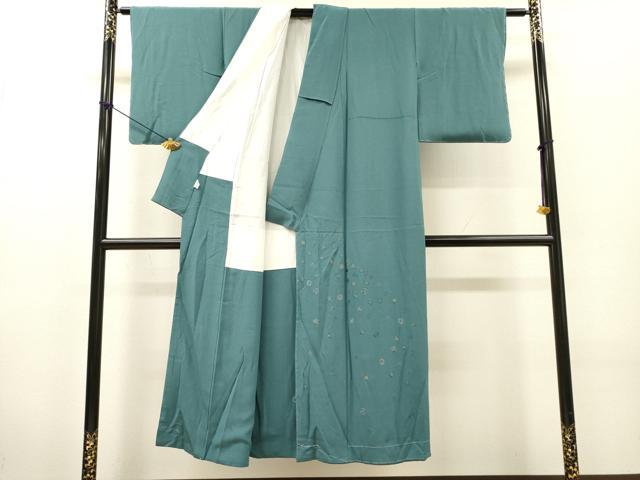 平和屋着物▼色留訪問着　総刺繍　吉祥花丸文　金糸　正絹　逸品　未使用　DABJ7069fe