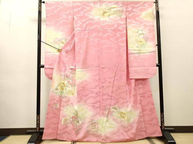 平和屋着物▼豪華振袖　枝花　暈し染　金銀糸　正絹　逸品　DABJ7070fe