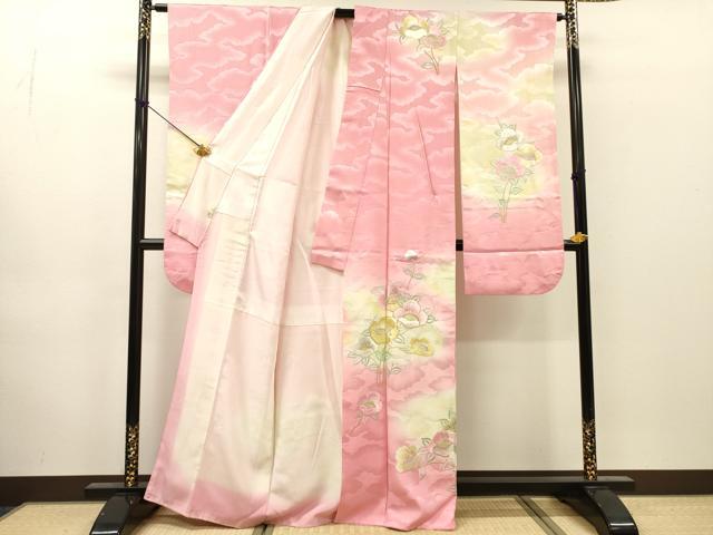 平和屋着物▼豪華振袖　枝花　暈し染　金銀糸　正絹　逸品　DABJ7070fe