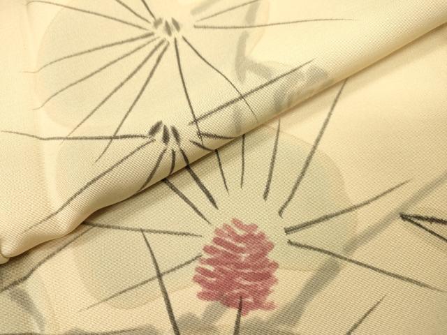 平和屋着物▼上質な小紋　手描き　松葉　正絹　逸品　DABJ7071fe