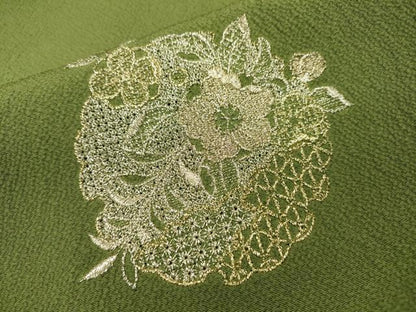 平和屋着物▼中国三大刺繍　スワトウ刺繍　汕頭刺繍　総刺繍　色留袖　辻が花　雪輪花文　金銀糸　さが美扱い　正絹　逸品　DABJ7075fe