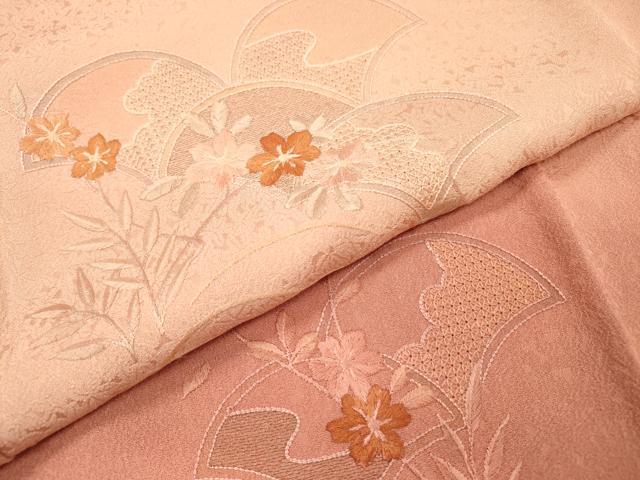 平和屋着物▼中国三大刺繍　スワトウ刺繍　汕頭刺繍　総刺繍　訪問着　青海波草花　暈し染　正絹　逸品　DABJ7076fe