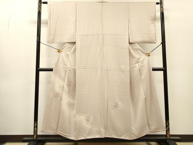 平和屋着物▼中国三大刺繍　スワトウ刺繍　汕頭刺繍　訪問着　絞り　道長雪輪花文　金糸　正絹　逸品　DABJ7078fe