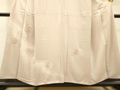 平和屋着物▼中国三大刺繍　スワトウ刺繍　汕頭刺繍　訪問着　絞り　道長雪輪花文　金糸　正絹　逸品　DABJ7078fe