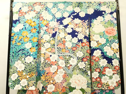 平和屋着物●豪華振袖　手描き　草花　正絹　逸品　DABJ7084fe