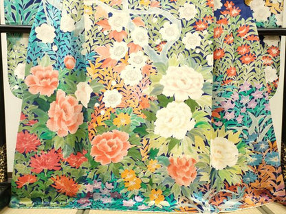 平和屋着物●豪華振袖　手描き　草花　正絹　逸品　DABJ7084fe