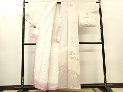 平和屋着物▼訪問着　総刺繍　花車文　暈し染　正絹　逸品　DABJ7090fe