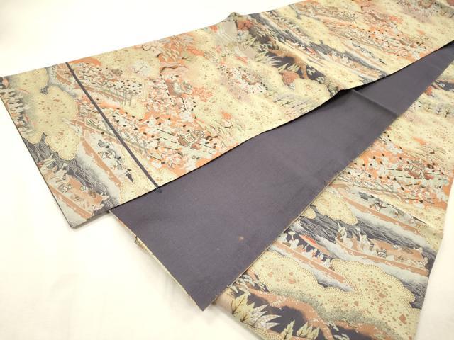 平和屋着物▼全通柄袋帯　紹巴　日吉山王祭　正絹　逸品　DABJ7103fe