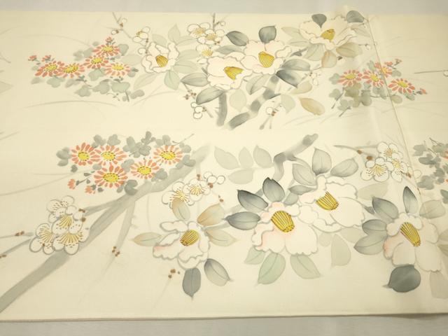 平和屋着物▼六通柄袋帯　手描き　枝花　正絹　逸品　DABJ7122fe