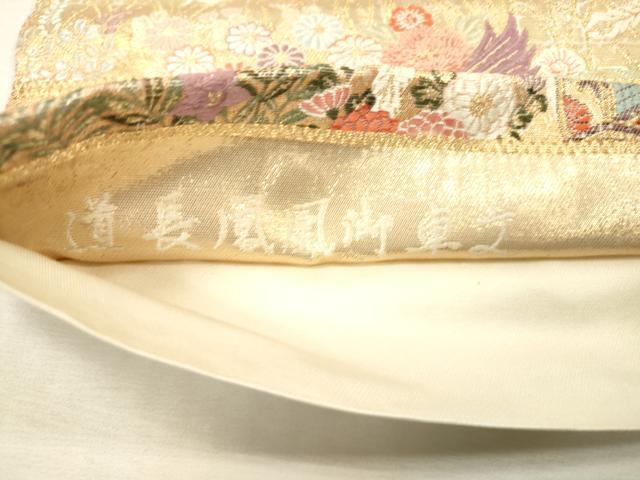 平和屋着物▼六通柄袋帯　唐織　道長鳳凰御車文　金糸　正絹　逸品　DABJ7185fe