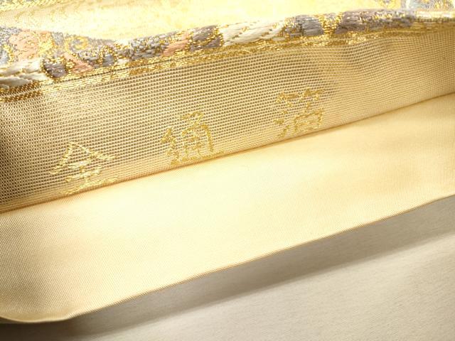 平和屋着物▼六通柄袋帯　唐織　正倉院鳳凰花文　全通箔　金糸　正絹　逸品　DABJ7213fe