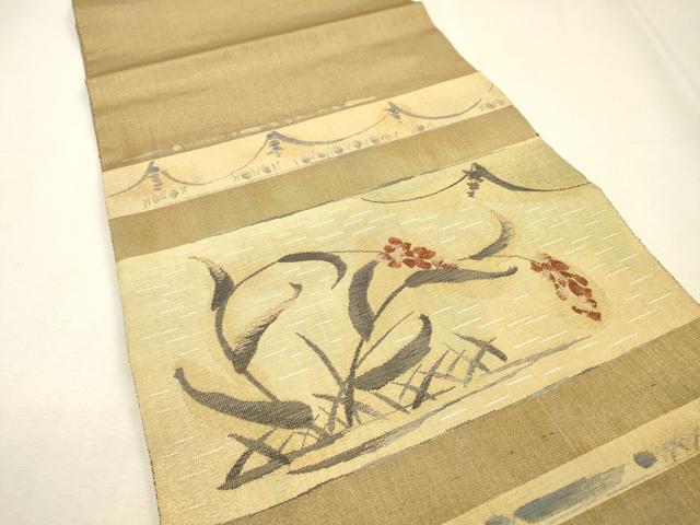 平和屋着物▼西陣　京の名門　じゅらく謹製　太鼓柄袋帯　絵唐偉華文　金糸　正絹　逸品　DABJ7224fe