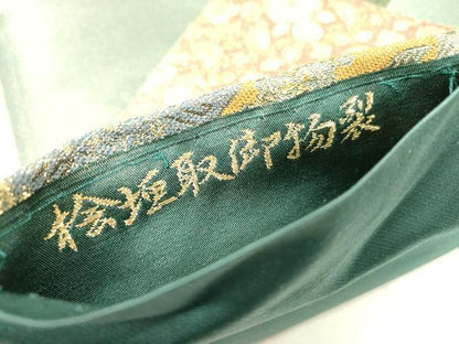 平和屋着物▼六通柄袋帯　桧垣取御物裂　金糸　正絹　逸品　DABJ7254fe