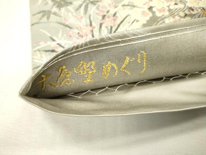 平和屋着物▼六通柄袋帯　唐織　大原野めぐり　金銀糸　正絹　逸品　DABJ7258fe