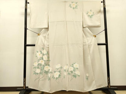 平和屋着物▼訪問着　手描き　枝花文　正絹　逸品　DABJ7311fe