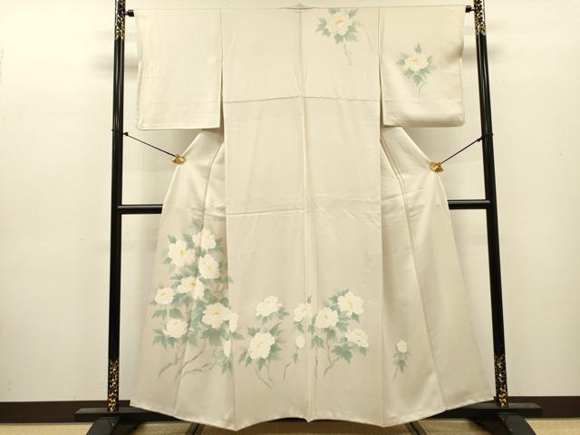 平和屋着物▼訪問着　手描き　枝花文　正絹　逸品　DABJ7311fe