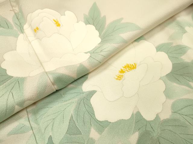 平和屋着物▼訪問着　手描き　枝花文　正絹　逸品　DABJ7311fe