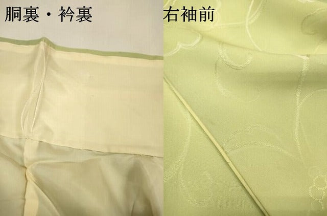 平和屋着物▼上質な小紋　地紋起こし　南天唐草文　暈し染　正絹　逸品　DABJ7313fe