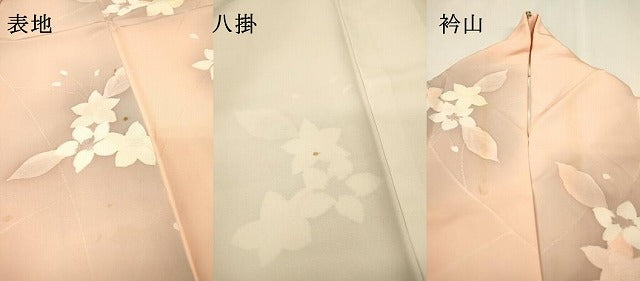 平和屋着物●上質な小紋　地紋起こし　草花　暈し染　正絹　逸品　DABJ7315fe