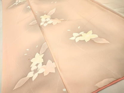 平和屋着物●上質な小紋　地紋起こし　草花　暈し染　正絹　逸品　DABJ7315fe