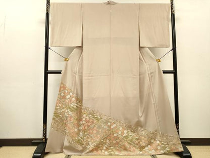 平和屋着物●中国三大刺繍　スワトウ刺繍　汕頭刺繍　相良刺繍　総刺繍　色留袖　宝尽くし天井花文　金糸　正絹　逸品　DABJ7318fe