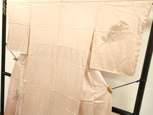 平和屋着物▼中国三大刺繍　スワトウ刺繍　汕頭刺繍　相良刺繍　総刺繍　訪問着　御所車花文　暈し染　正絹　逸品　未使用　DABJ7324fe