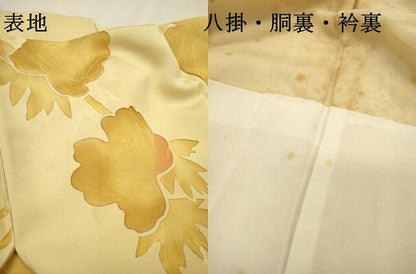 平和屋着物▼上質な小紋　地紋起こし　草花　正絹　逸品　DABJ7330fe