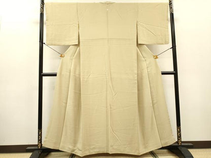 平和屋着物▼上質な色無地　砂色　正絹　逸品　DABJ7331fe