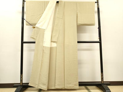 平和屋着物▼上質な色無地　砂色　正絹　逸品　DABJ7331fe