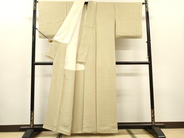 平和屋着物▼上質な色無地　砂色　正絹　逸品　DABJ7331fe