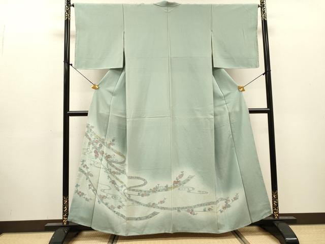 平和屋着物▼中国三大刺繍　スワトウ刺繍　汕頭刺繍　総刺繍　訪問着　鬘帯花文　暈し染　正絹　逸品　未使用　DABJ7332fe