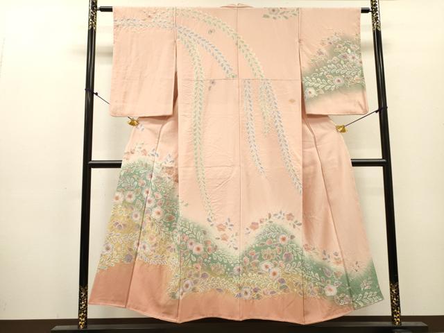 平和屋着物▼訪問着　辻が花　暈し染　金彩　正絹　逸品　DABJ7333fe