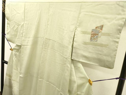 平和屋着物▼訪問着　総刺繍　短冊吉祥花文　暈し染　金糸　やまと誂製　正絹　逸品　DABJ7335fe