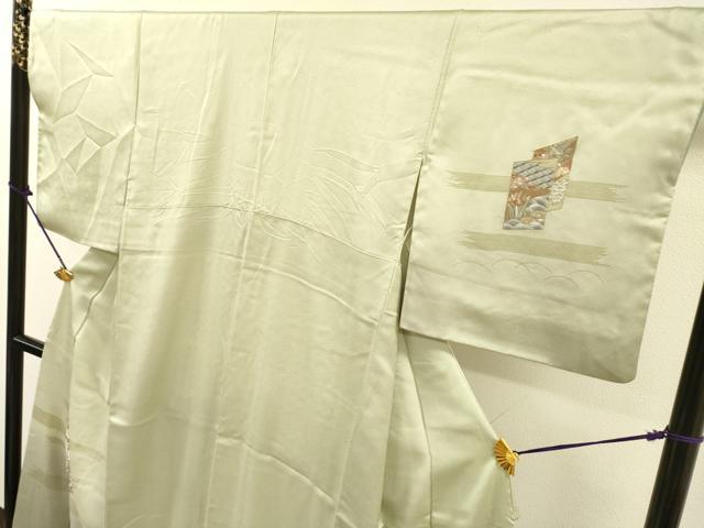 平和屋着物▼訪問着　総刺繍　短冊吉祥花文　暈し染　金糸　やまと誂製　正絹　逸品　DABJ7335fe