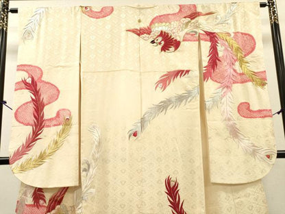 平和屋着物▼豪華振袖　刺繍　絞り　鳳凰　金銀糸　正絹　逸品　DABJ7336fe