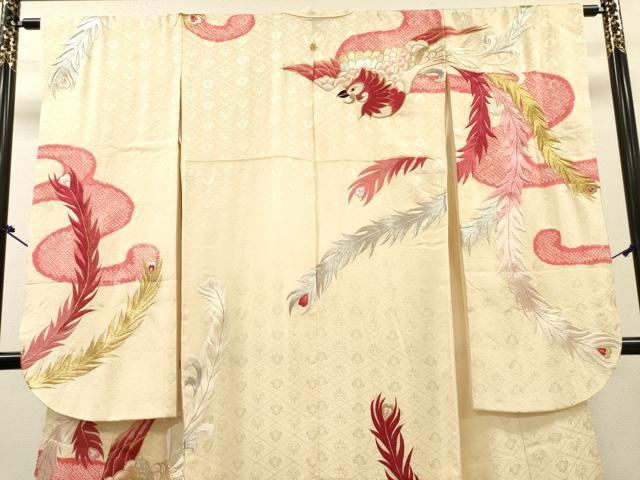 平和屋着物▼豪華振袖　刺繍　絞り　鳳凰　金銀糸　正絹　逸品　DABJ7336fe