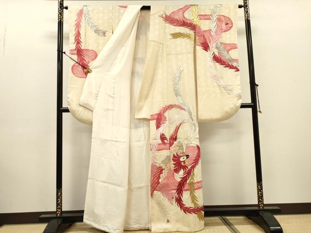 平和屋着物▼豪華振袖　刺繍　絞り　鳳凰　金銀糸　正絹　逸品　DABJ7336fe