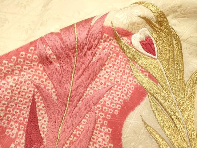 平和屋着物▼豪華振袖　刺繍　絞り　鳳凰　金銀糸　正絹　逸品　DABJ7336fe