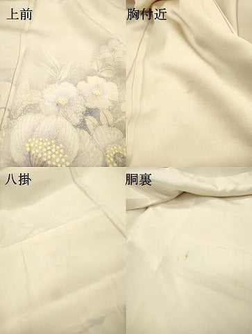 平和屋着物▼色留訪問着　手描き　花唐草文　金彩　正絹　逸品　DABJ7342fe